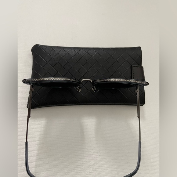 Bottega Veneta BV0094S 005 Blue Silver Black Cat Eye Mirrored Sunglasses new
